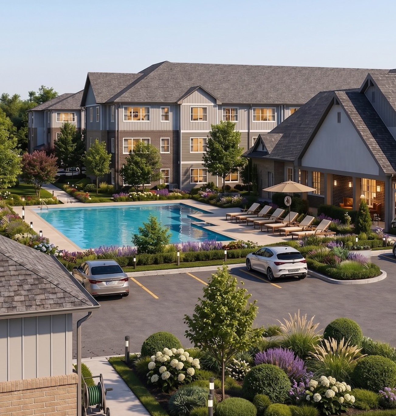 a large house with a swimming pool