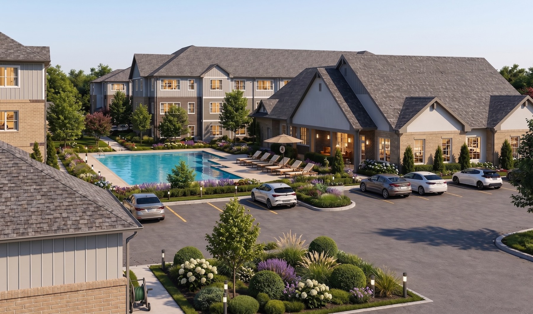 a large house with a swimming pool
